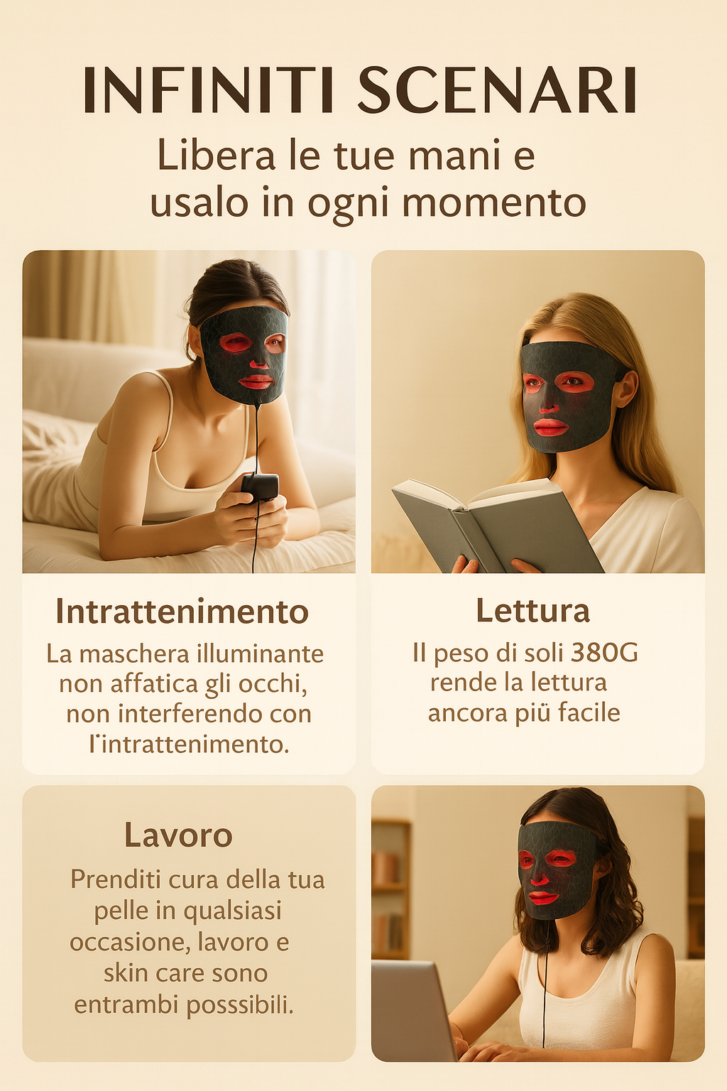 Maschera LED 7 Colori - LumiGlow™